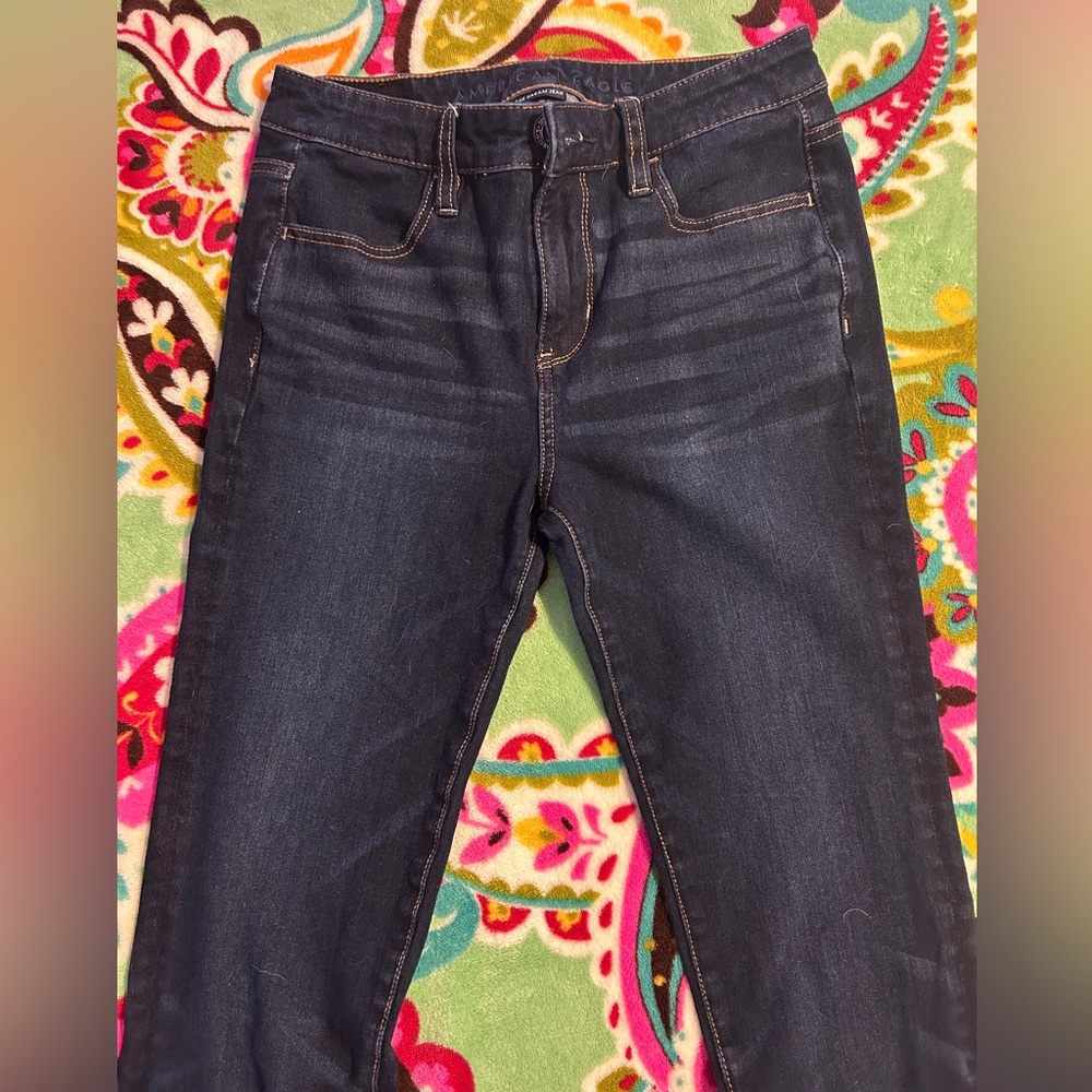 American Eagle Women’s Dark Wash Skinny Jeans - dream jeans